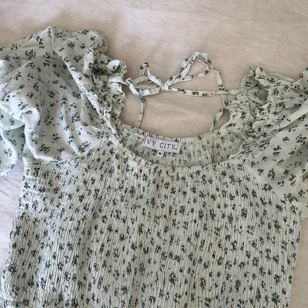 Ivy City Co “Madeline” Dress in Blue - Picture 2 of 5